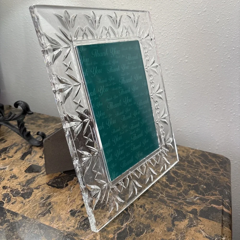 WATERFORD Crystal Thank You 5x7 Picture Frame 8.75